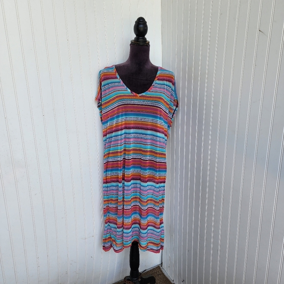 MSRP $78 Anne Cole Plus Mesh Cover-Up Women's Swimsuit Size L / XL F1 - Picture 1 of 12